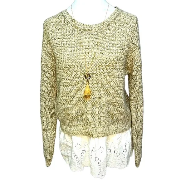 Altar’d State Eyelet Hem Sweater - Picture 1 of 5